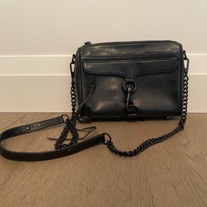 REBECCA MINKOFF black on black crossbody bag. Great condition.